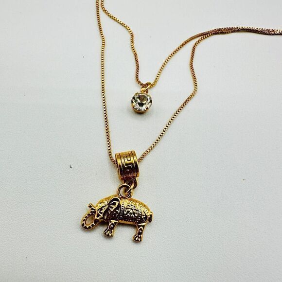 Elephant Layered Gold Necklace Ray Jewelry - Picture 3 of 5